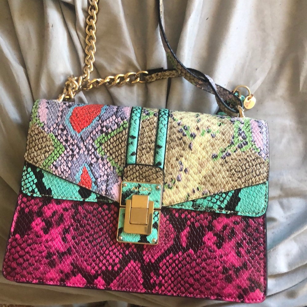 A snakeskin purse